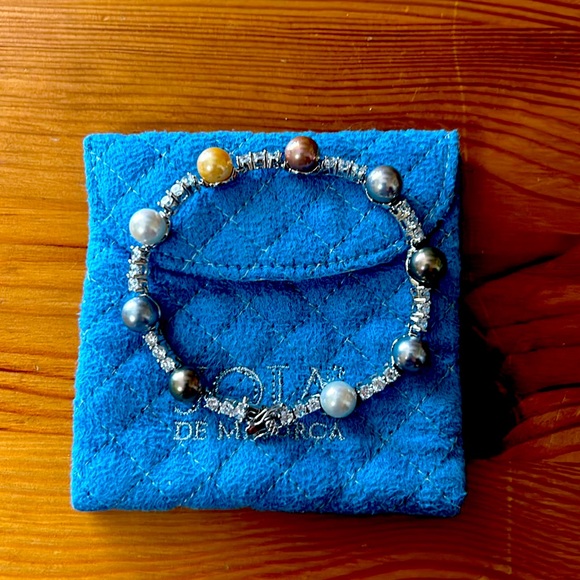 Majorca Pearl & CZ bracelet - Picture 1 of 4